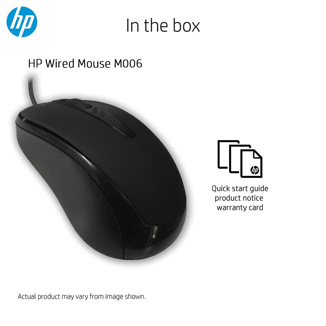 HP M006 Wired USB Optical Mouse with 1200 DPI and 3 Buttons