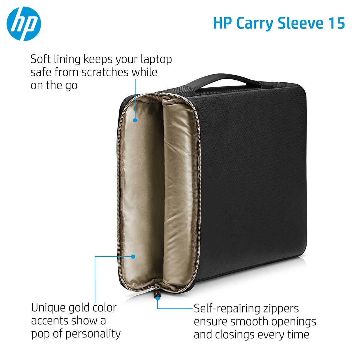 HP Black and Gold Carry Sleeve for 14-inch Laptops