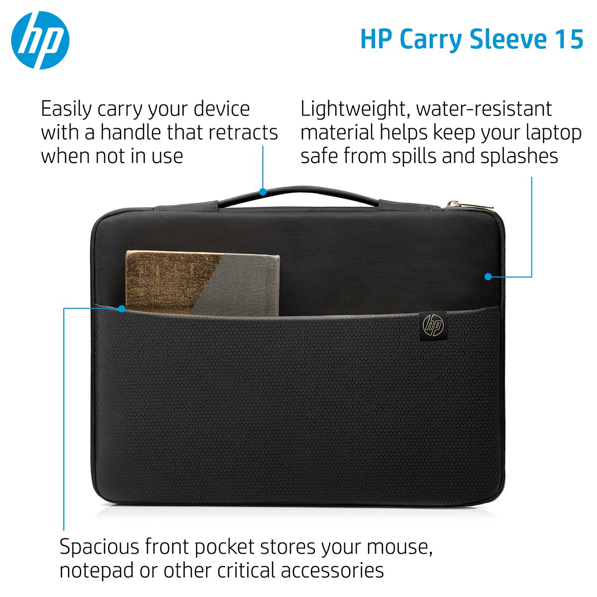 HP Black and Gold Carry Sleeve for 14-inch Laptops