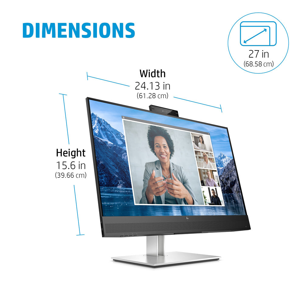 HP E27m G4 27-inch Quad-HD IPS Monitor with 5MP Webcam and USB Type-C