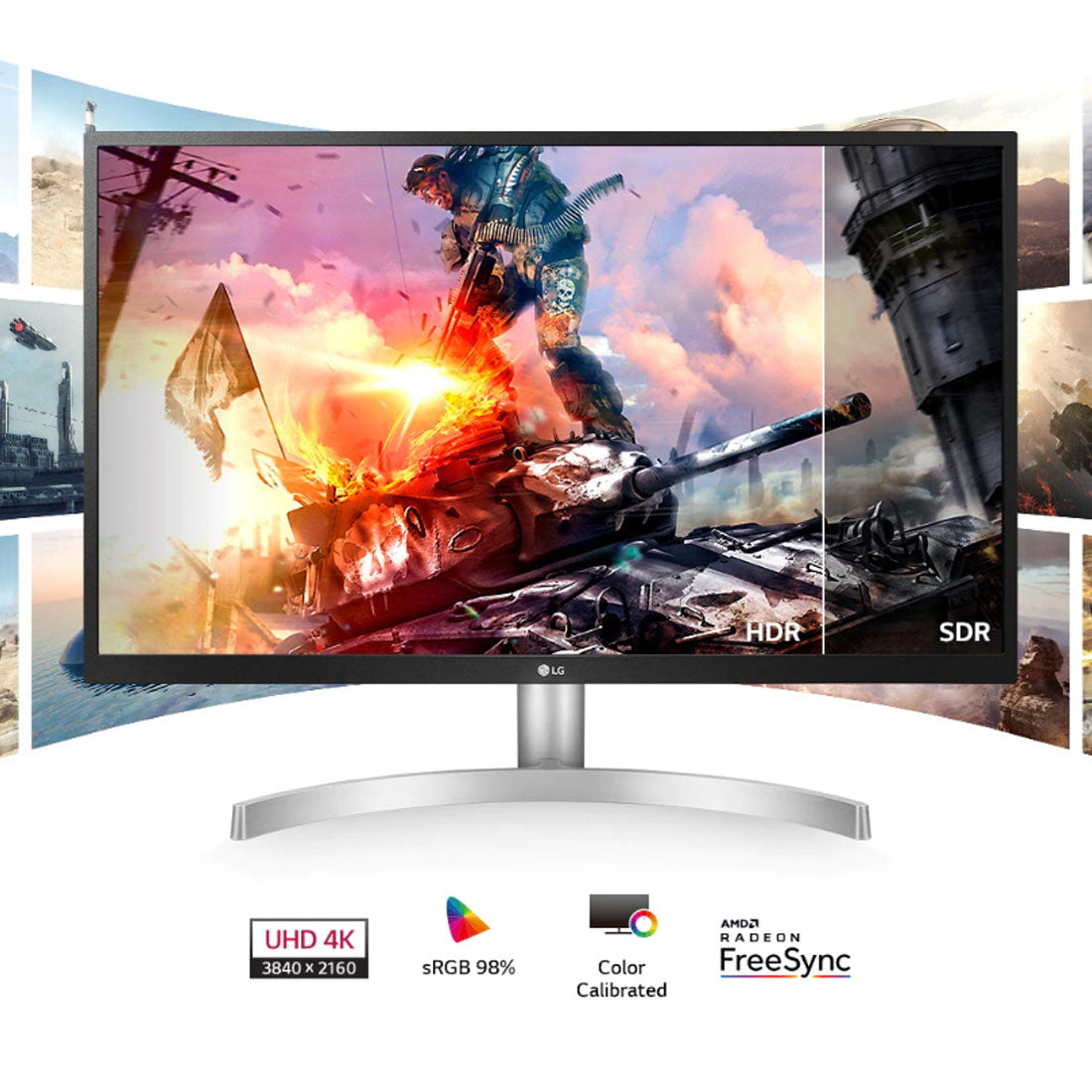 LG 27UL500 white 27-inch 4K UHD IPS Gaming Monitor with AMD FreeSync