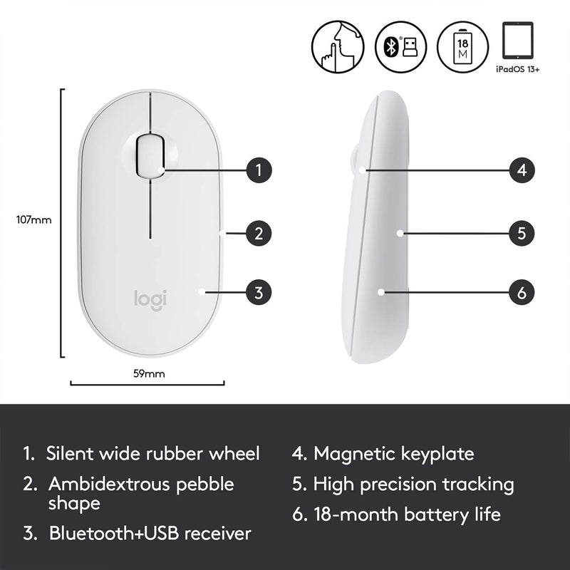 Mouse wireless bluetooth logitech m185