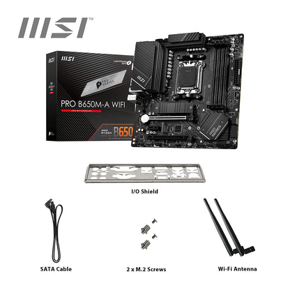 MSI PRO B650M-A WIFI AMD B650 AM5 Micro-ATX Motherboard