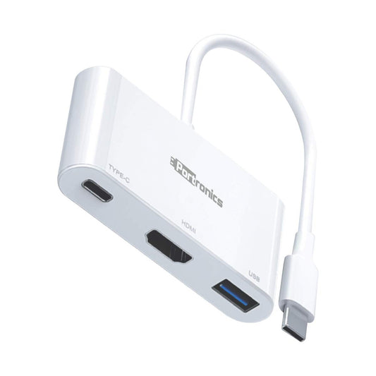 Portronics C-Konnect 3-इन-1 USB टाइप-C अडैप्टर 100W पावर डिलीवरी और 4K सपोर्ट के साथ