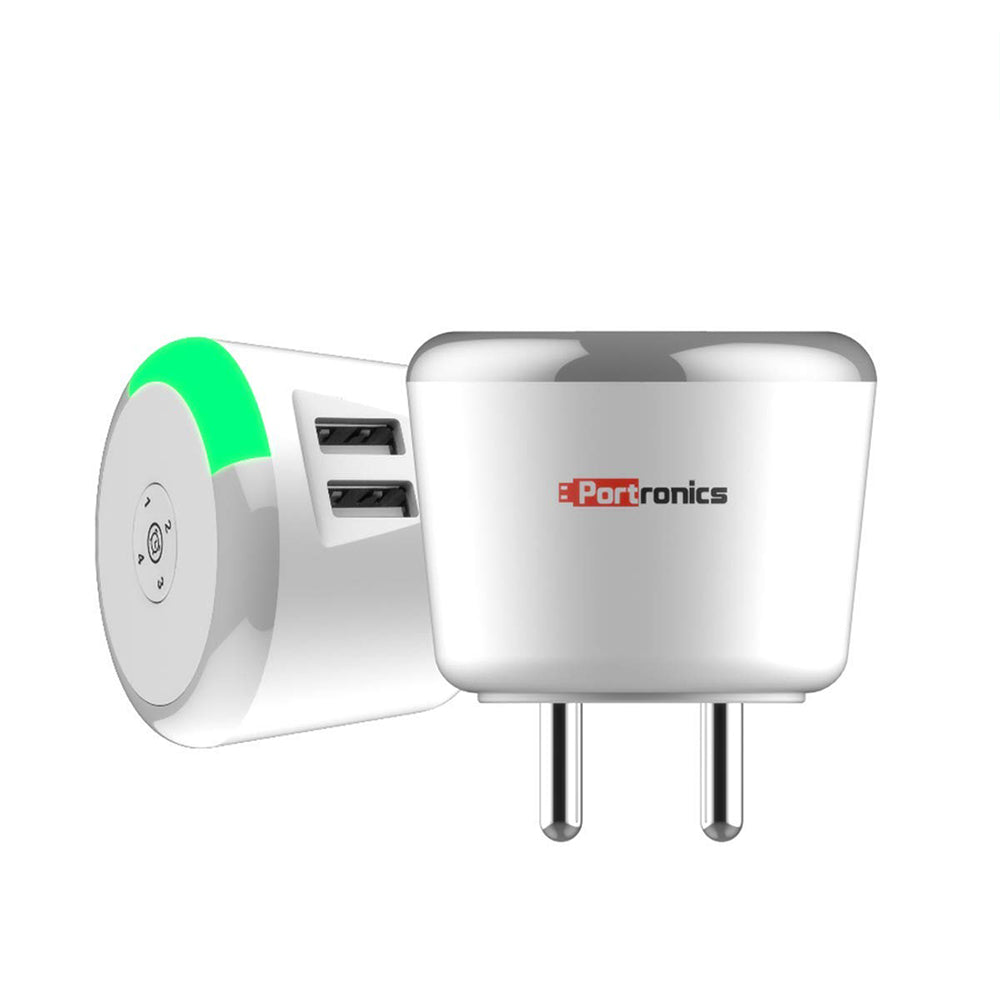 Portronics Adapto 464 Dual USB Wall Charger with Safe Time Control and  Auto Cut-Off