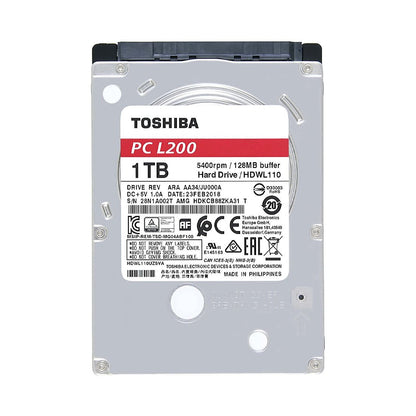 Toshiba L200 1TB 2.5 Inch SATA Internal Hard Drive with 5400 rpm and Shock Sensor