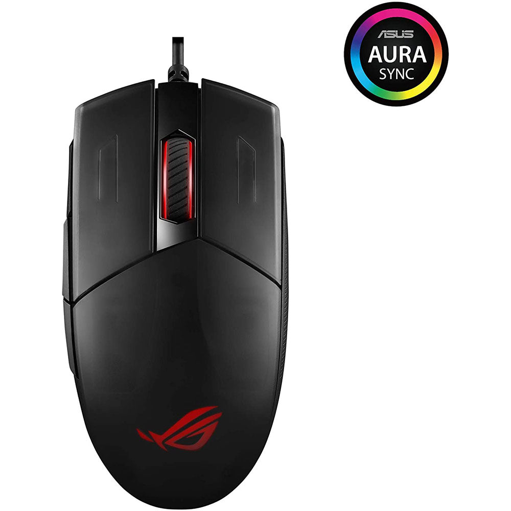 ASUS ROG STRIX Impact II Wired Optical RGB Gaming Mouse with 6200 DPI and Ambidextrous Design