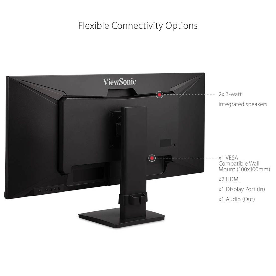 ViewSonic VA3456-MHDJ 34" Ultra-wide UWQHD 75Hz HDR10 IPS Panel Monitor with Speakers