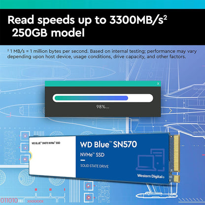 Western Digital Blue SN570 250GB M.2 NVMe PCIe 3.0 Internal SSD