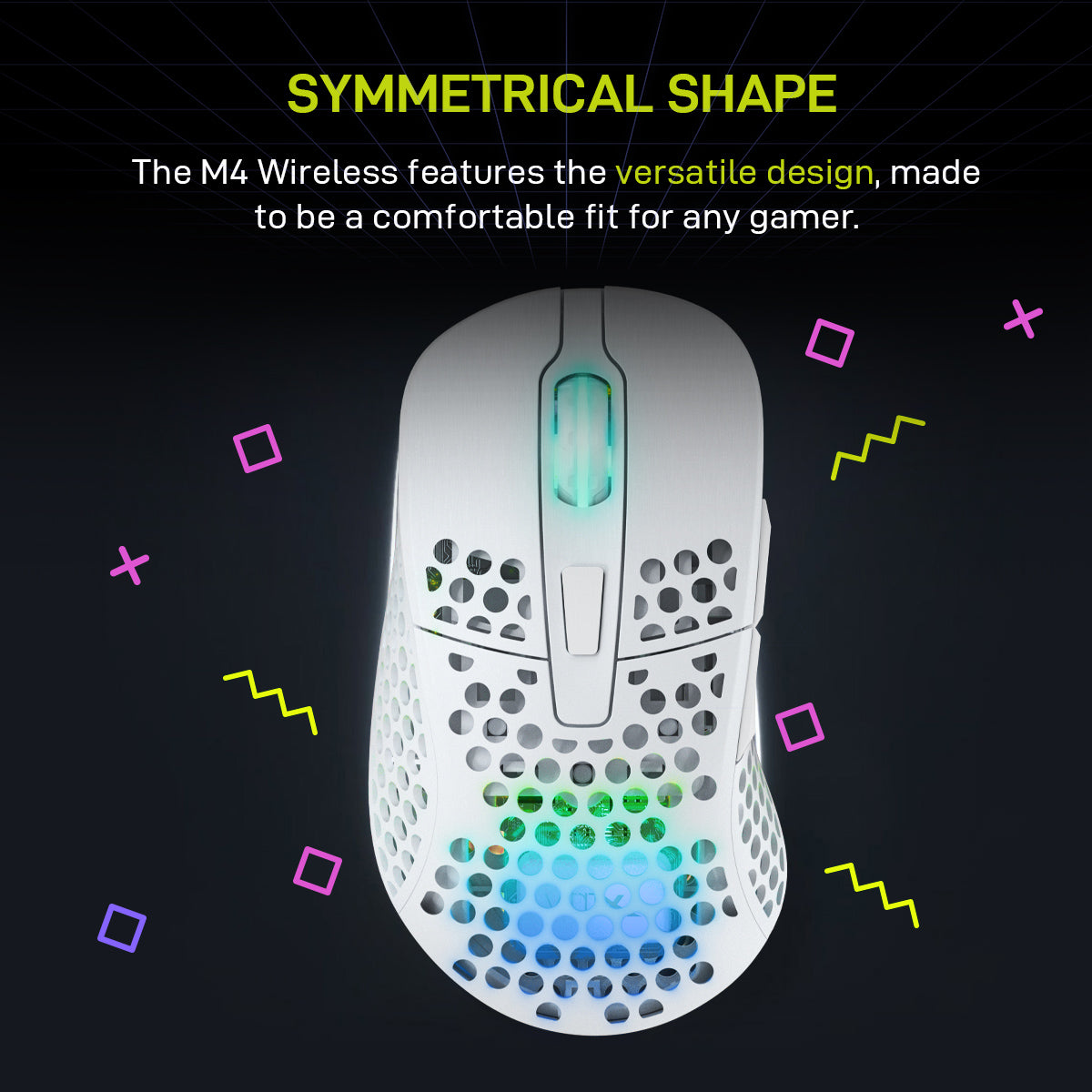 Xtrfy M4 White Wireless Lightweight RGB Gaming Mouse with Pixart 3370 sensor