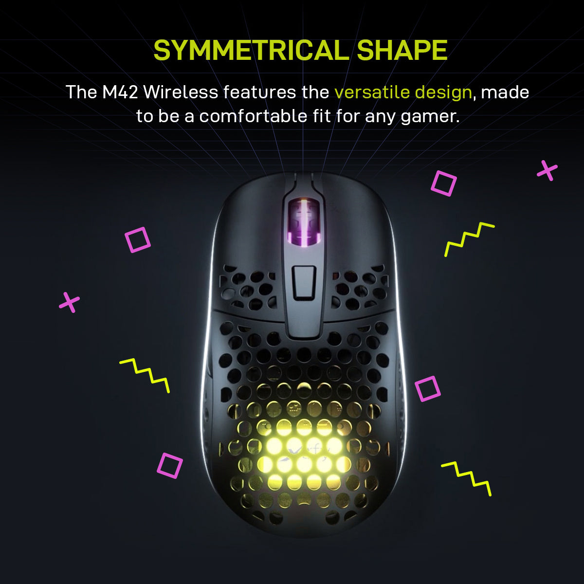 Xtrfy M42 Black RGB Wireless Lightweight Gaming Mouse with Pixart 3370 sensor