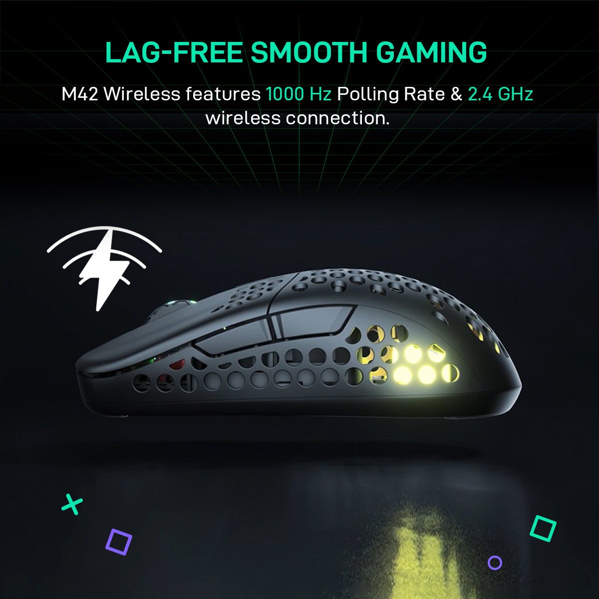 Xtrfy M42 Black RGB Wireless Lightweight Gaming Mouse with Pixart 3370 sensor