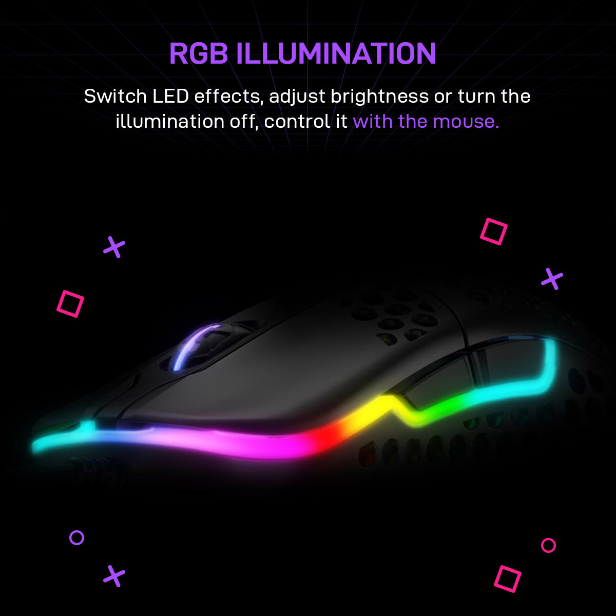 Xtrfy M42 Black RGB Wireless Lightweight Gaming Mouse with Pixart 3370 sensor