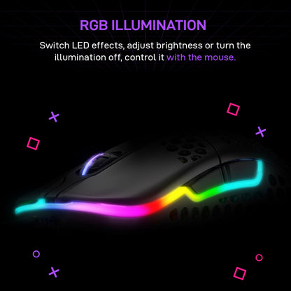 Xtrfy M42 Black RGB Wireless Lightweight Gaming Mouse with Pixart 3370 sensor