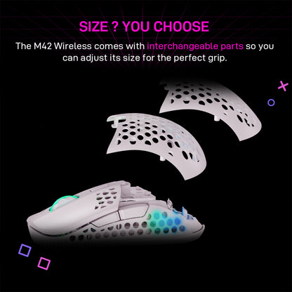 Xtrfy M42 White RGB Wireless Lightweight Gaming Mouse with Pixart 3370 sensor