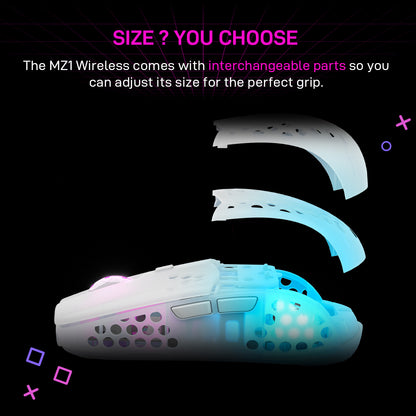 Xtrfy MZ1 White RGB Wireless Lightweight Gaming Mouse with Pixart 3370 sensor