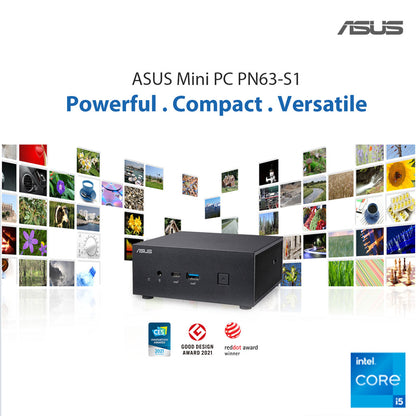 ASUS Mini PC PN63-S1 with Intel Core i5 Processor with WIFI 6E and USB 3.1 Type-C (No Pre-Installed Storage and Memory)