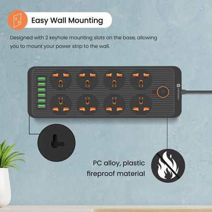 Portronics Power Plate 7 Power Converter with 8 Power Sockets